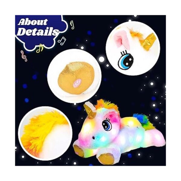 Cuteoy Peluche de unicornio iluminado con luz LED de_4