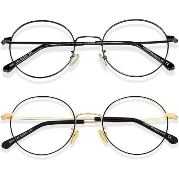 Cyxus Gafas redondas de luz azul paquete de 2 anteojos_1