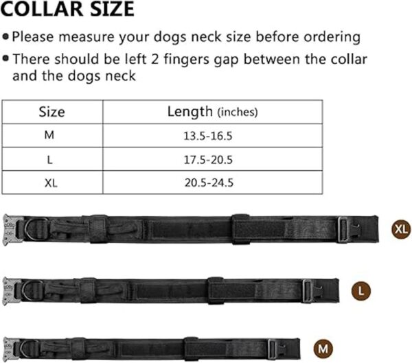 DAGANXI Collar táctico para perro collar ajustable de
