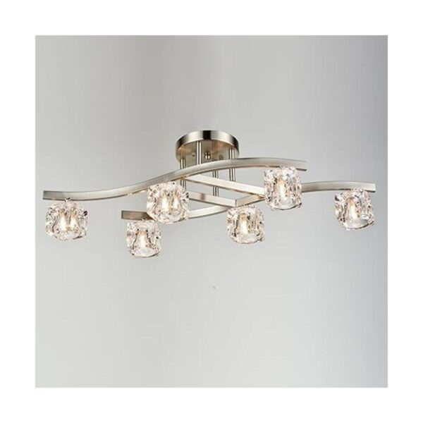 DANSEER Luminaria moderna de cristal para techo con cubo_5