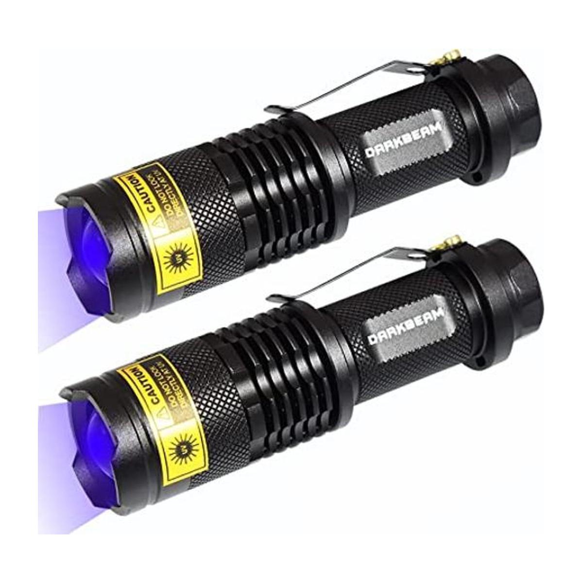 DARKBEAM Linterna de luz UV de 365 nm 2 paquetes de