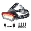 DARKBEAM Faro de casco duro COB LED reflector con luz roja_1