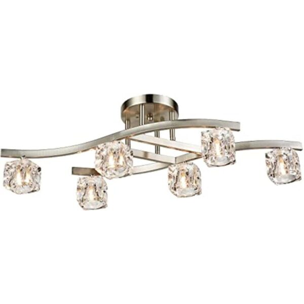 DANSEER Luminaria moderna de cristal para techo con cubo_1