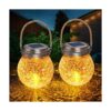 DBF Linterna solar de cristal agrietada ámbar cálido LED_1