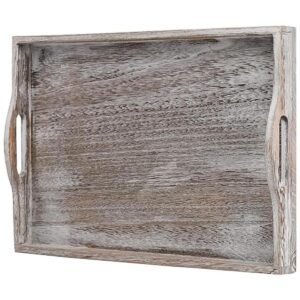 DEAYOU Bandeja de madera rústica para servir bandeja de