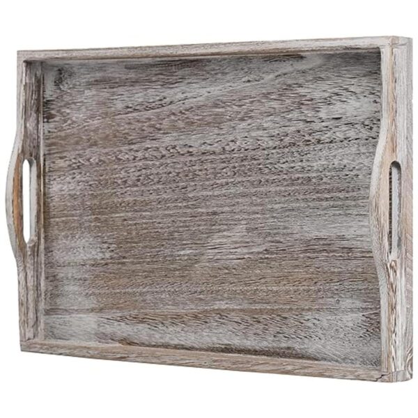 DEAYOU Bandeja de madera rústica para servir bandeja de