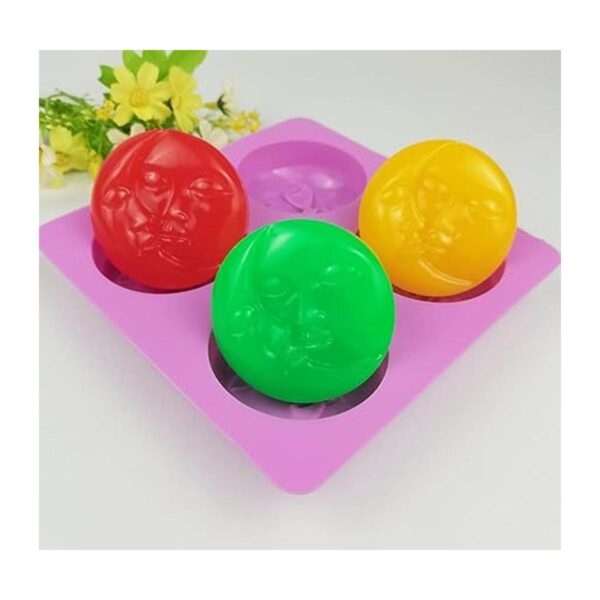 DDlife 4 moldes de jabón de silicona para cara de sol y