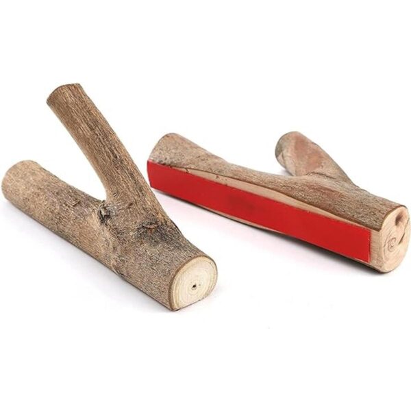 DEAYOU 6 ganchos de pared de árbol de madera adhesivos de