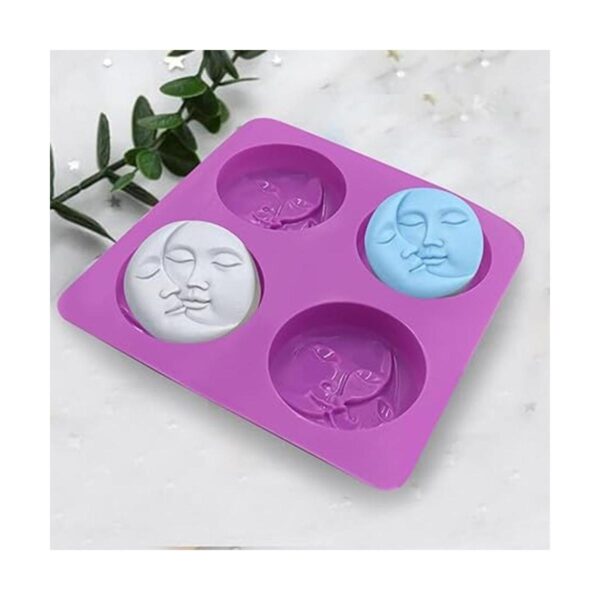 DDlife 4 moldes de jabón de silicona para cara de sol y