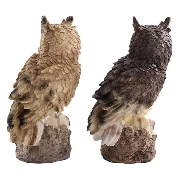 DEAYOU Paquete de 2 estatuas de búho con cuernos falsos