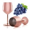 DEAYOU Paquete de 2 vasos de vino de acero inoxidable