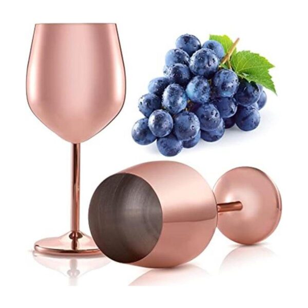 DEAYOU Paquete de 2 vasos de vino de acero inoxidable