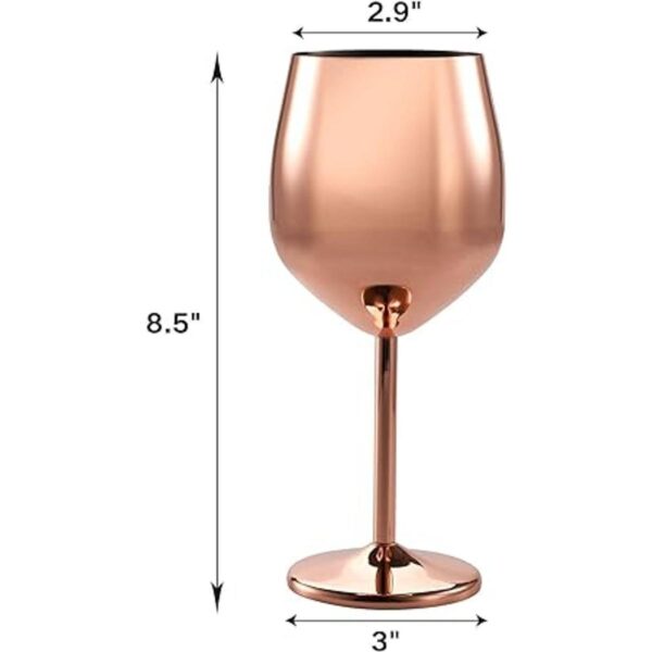 DEAYOU Paquete de 2 vasos de vino de acero inoxidable