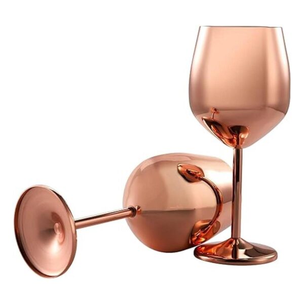 DEAYOU Paquete de 2 vasos de vino de acero inoxidable