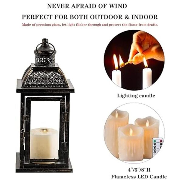 DECORKEY Farol decorativo grande de 14.4 pulgadas para