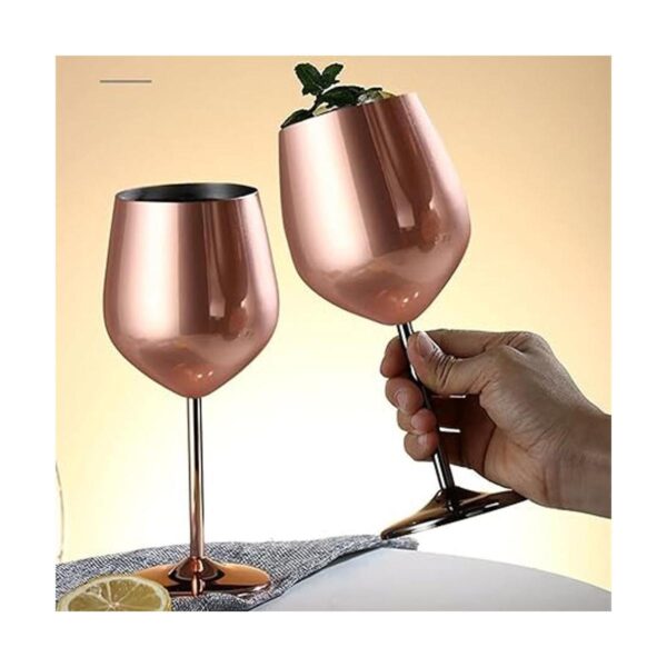 DEAYOU Paquete de 2 vasos de vino de acero inoxidable