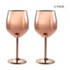 DEAYOU Paquete de 2 vasos de vino de acero inoxidable