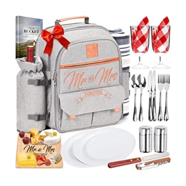 DELUXY Mochila de picnic aislada para 2 Regalos de boda_1