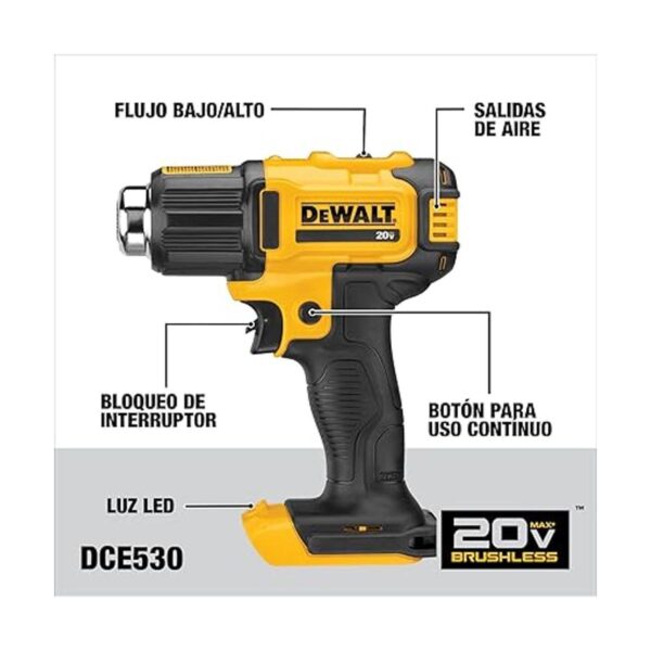 DEWALT Pistola de calor inalámbrica de 20 V MAX solo_2