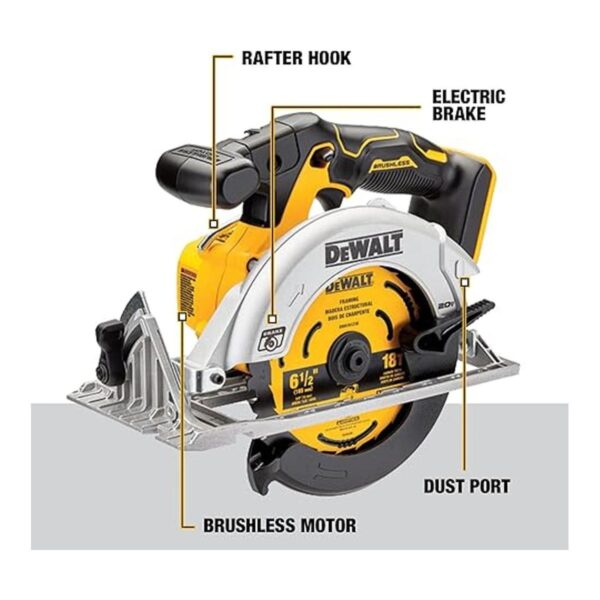 DEWALT Sierra circular de 20 V MAX 612 pulgadas sin_2