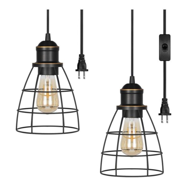 DEWENWILS Paquete de 2 luces colgantes enchufables luces_1