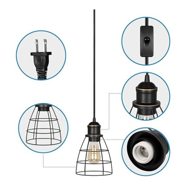 DEWENWILS Paquete de 2 luces colgantes enchufables luces_2