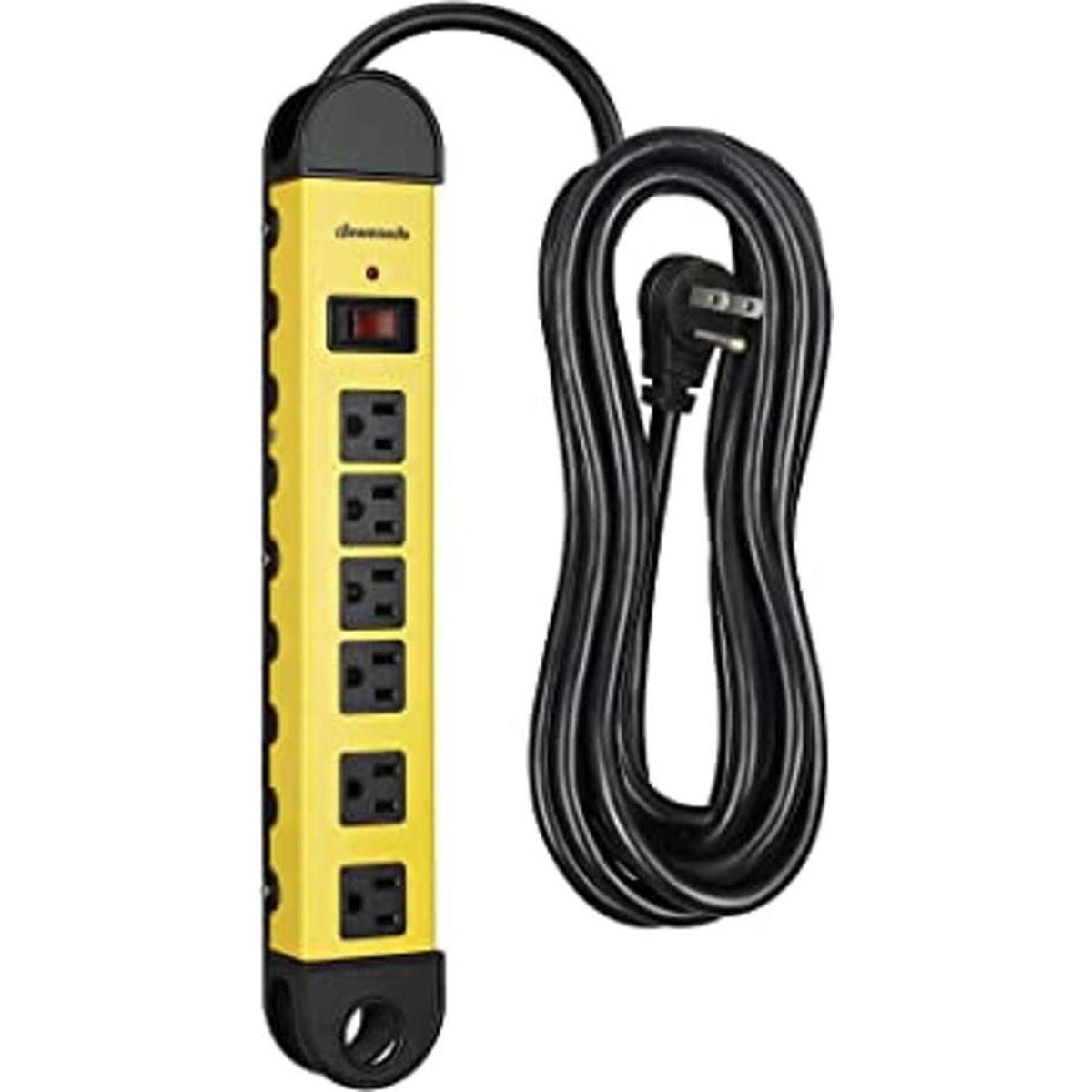 DEWENWILS Regleta de alimentación de metal protector de