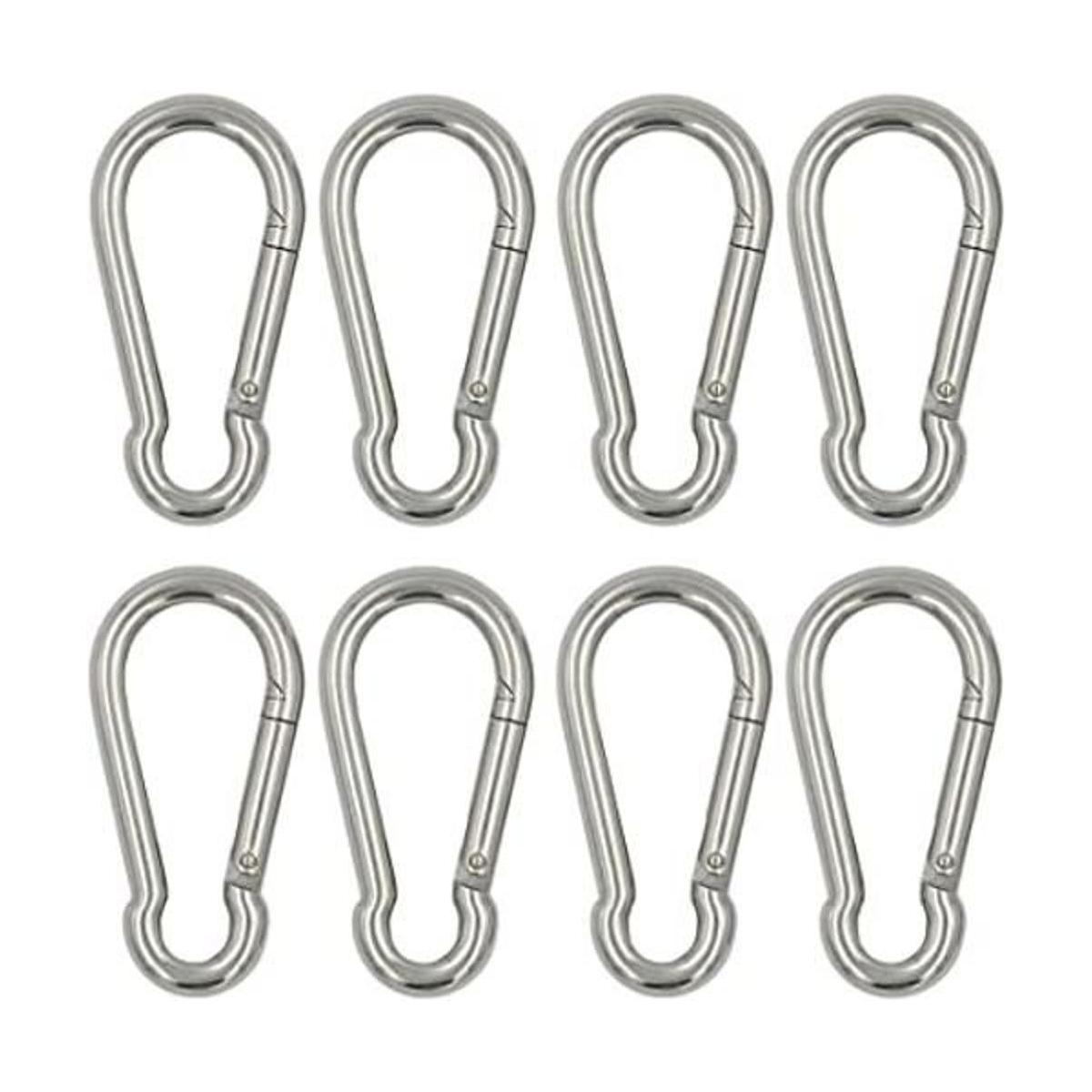 DGOL Mosquetón de acero inoxidable M6 304 8 unidades