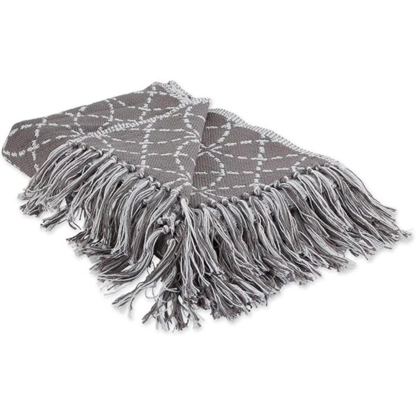 DII Manta de algodón marroquí con flecos para silla_1