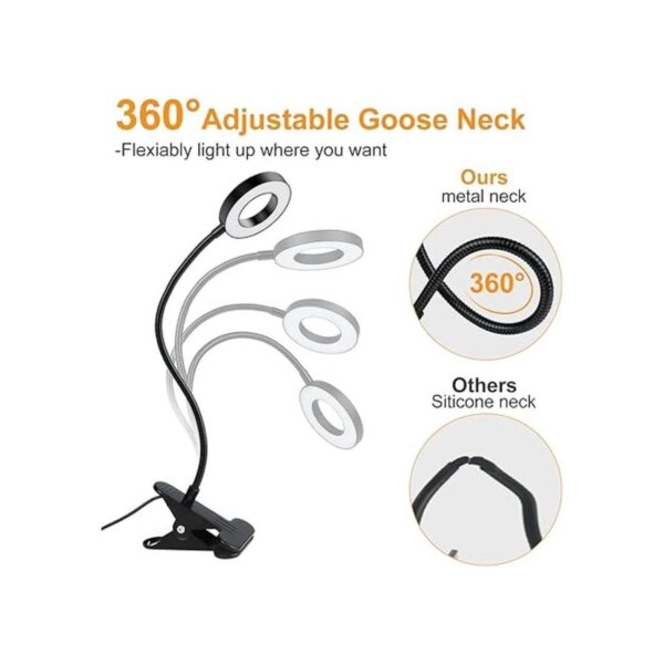 DLLT Luz de clip regulable 48 luces LED USB para lectura_3