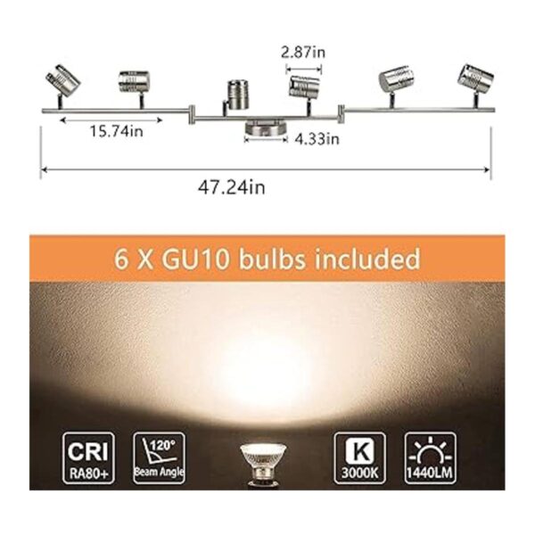 DLLT Accesorios de iluminación de pista de 6 luces brazo