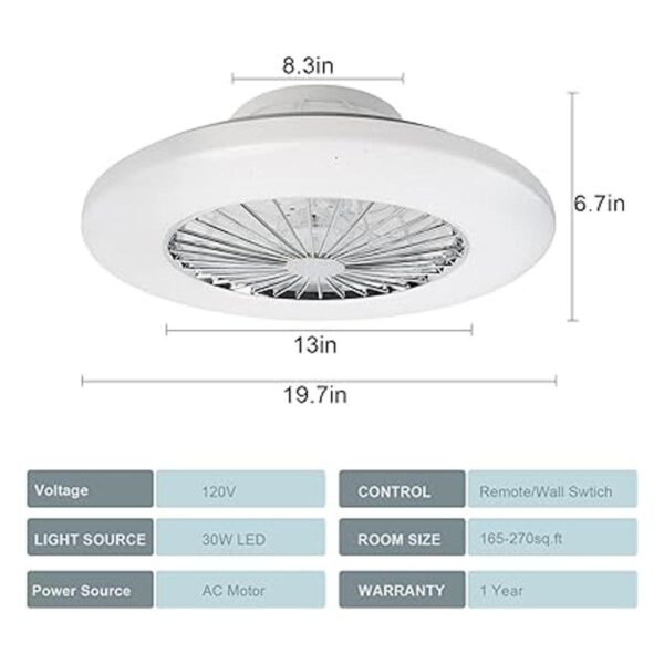 DLLT Ventilador de techo con luces LED ventilador de_4