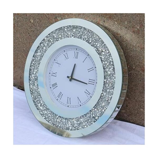 DMDFIRST Reloj de espejo redondo plateado brillante