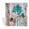 DMTTY Cortina de ducha de flores florales juego de
