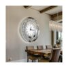 DMDFIRST Reloj de espejo redondo plateado brillante