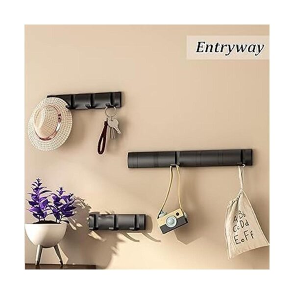DMYMAT Perchero de pared con 4 ganchos gancho plegable
