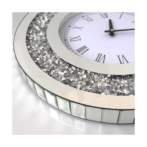 DMDFIRST Reloj de espejo redondo plateado brillante