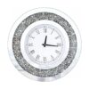 DMDFIRST Reloj de espejo redondo plateado brillante