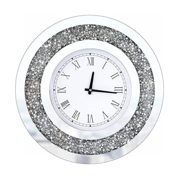 DMDFIRST Reloj de espejo redondo plateado brillante