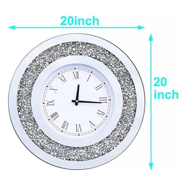 DMDFIRST Reloj de espejo redondo plateado brillante