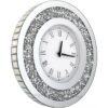 DMDFIRST Reloj de espejo redondo plateado brillante