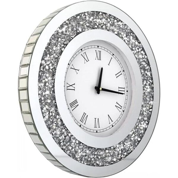 DMDFIRST Reloj de espejo redondo plateado brillante