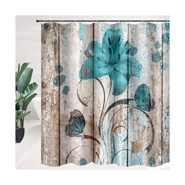 DMTTY Cortina de ducha de flores florales juego de