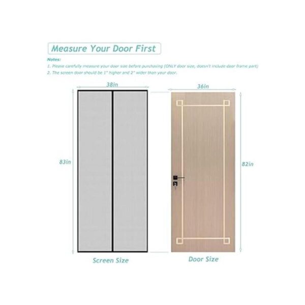 DOOREASY Tamaño de puerta magnética de 38 x 83 pulgadas