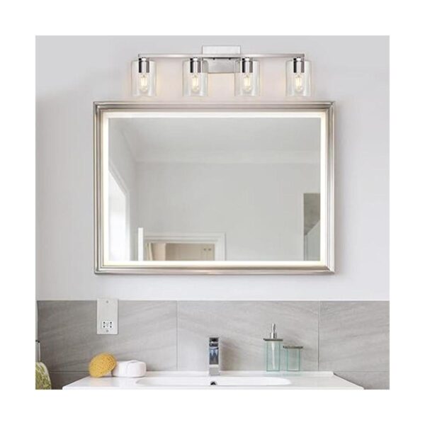 DRNANLIT Lámpara de baño de 4 luces níquel cepillado_3