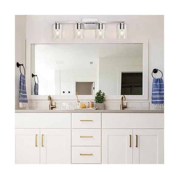 DRNANLIT Lámpara de baño de 4 luces níquel cepillado_5