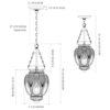 DSMJFU Lámpara colgante de techo de cristal negro para_4