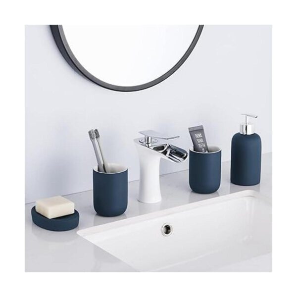 DUFU Juego de accesorios de baño azul de 4 piezas juego