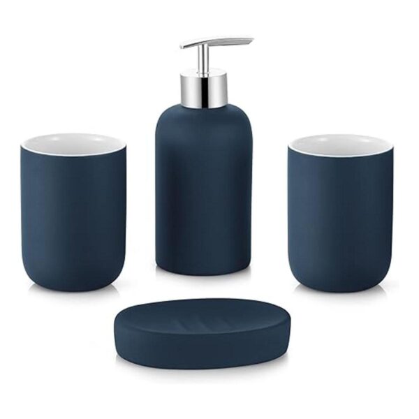 DUFU Juego de accesorios de baño azul de 4 piezas juego