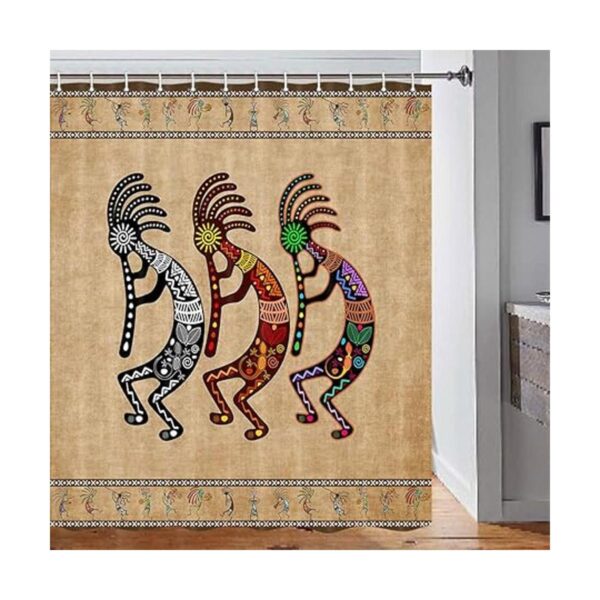 DYNH Southwestern Cortina de ducha con ganchos incluidos